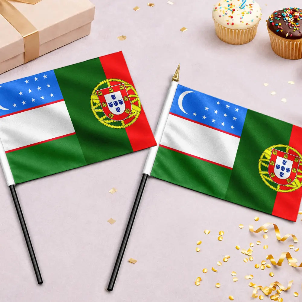 Soccer Couple Country Flag - Personalized Handheld Flag