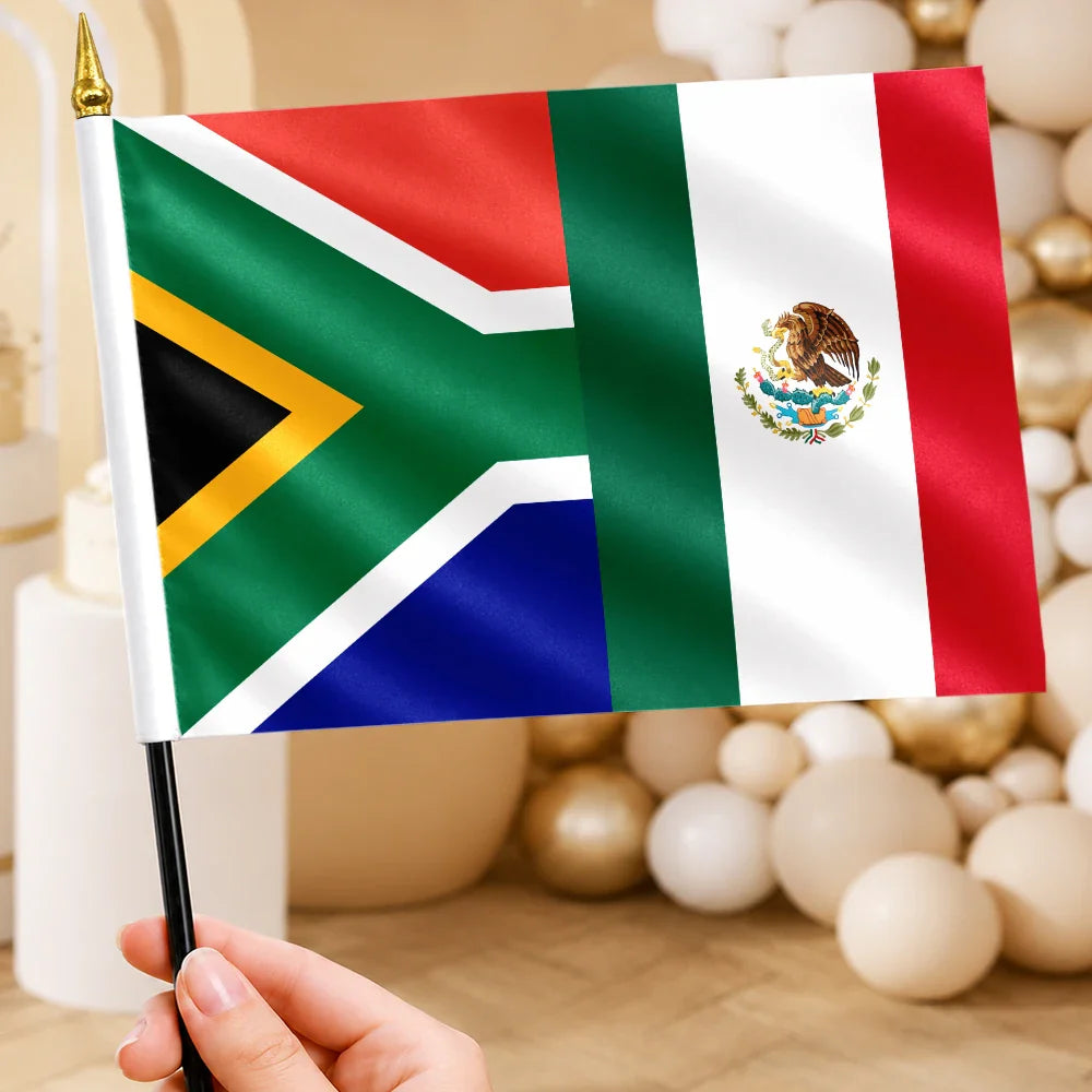 Soccer Couple Country Flag - Personalized Handheld Flag