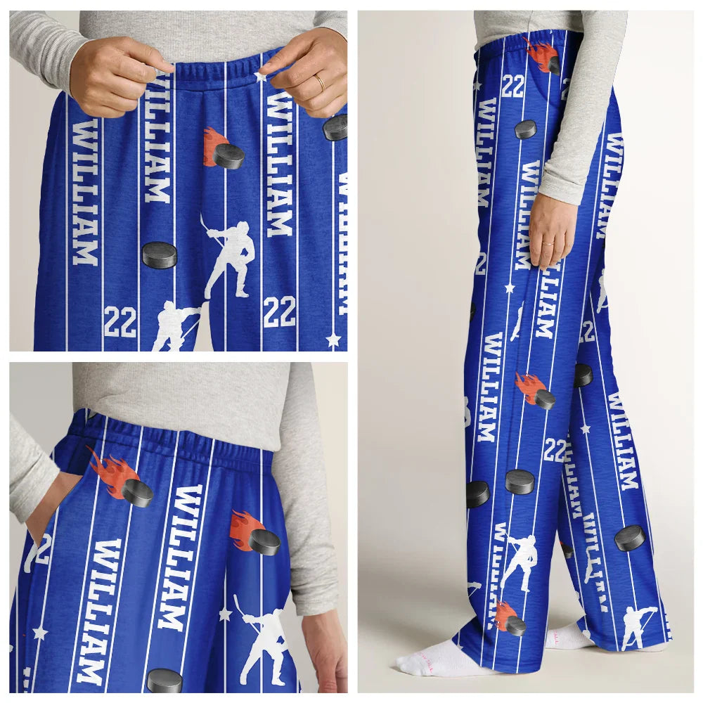Sports Lovers Number And Name - Personalized Pajama Pants