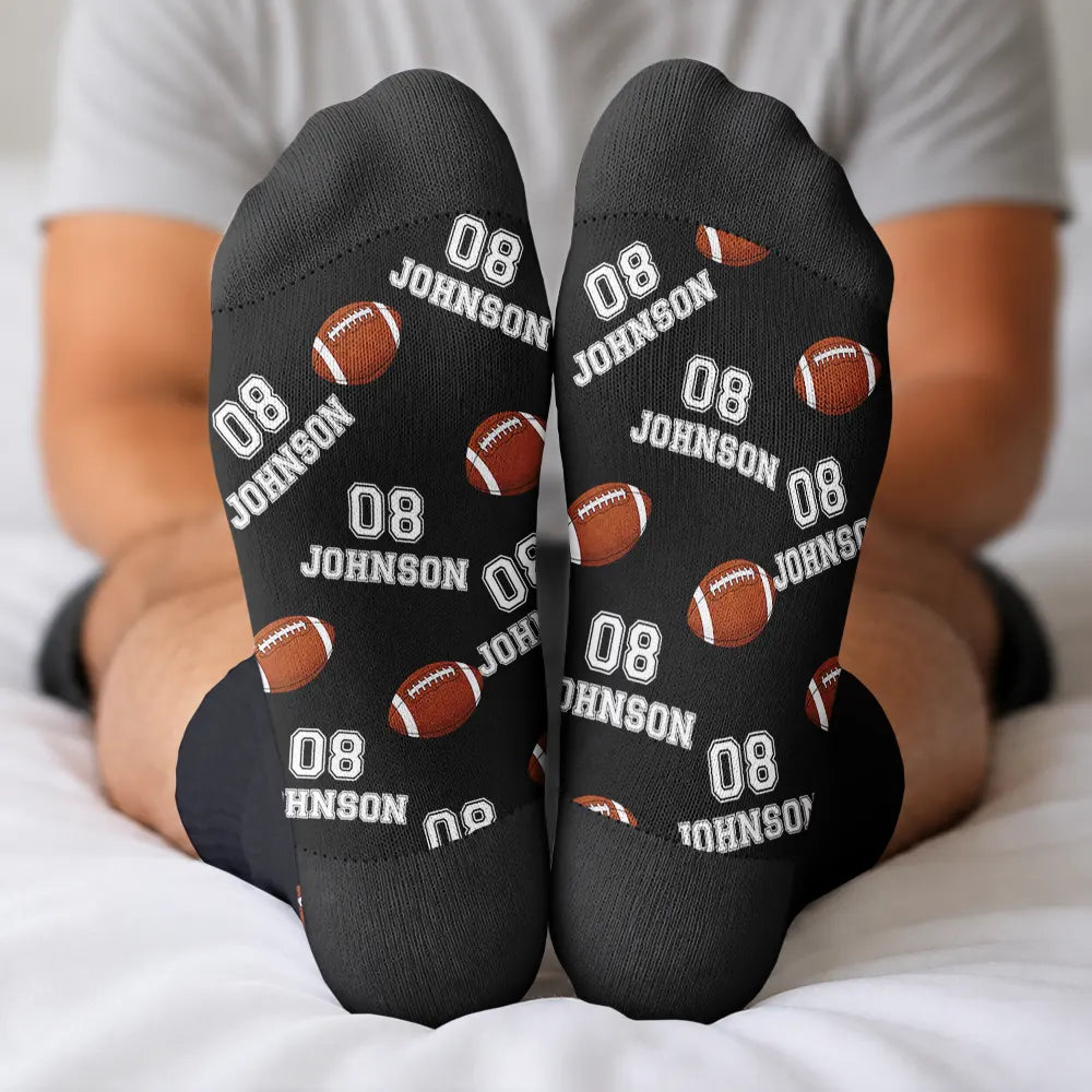 Sports Pattern Soccer Baseball Volleyball Basketball - Personalized Crew Socks