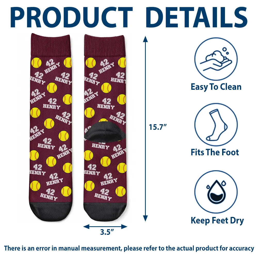Sports Pattern Soccer Baseball Volleyball Basketball - Personalized Crew Socks