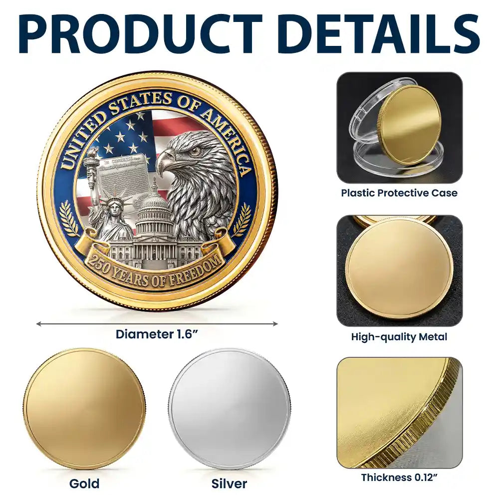 Stars And Stripes Eagle America 250th Anniversary - Commemorative Keepsake Coin