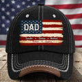 Stars & Stripes American Dad Grandpa - Personalized Vintage Baseball Cap