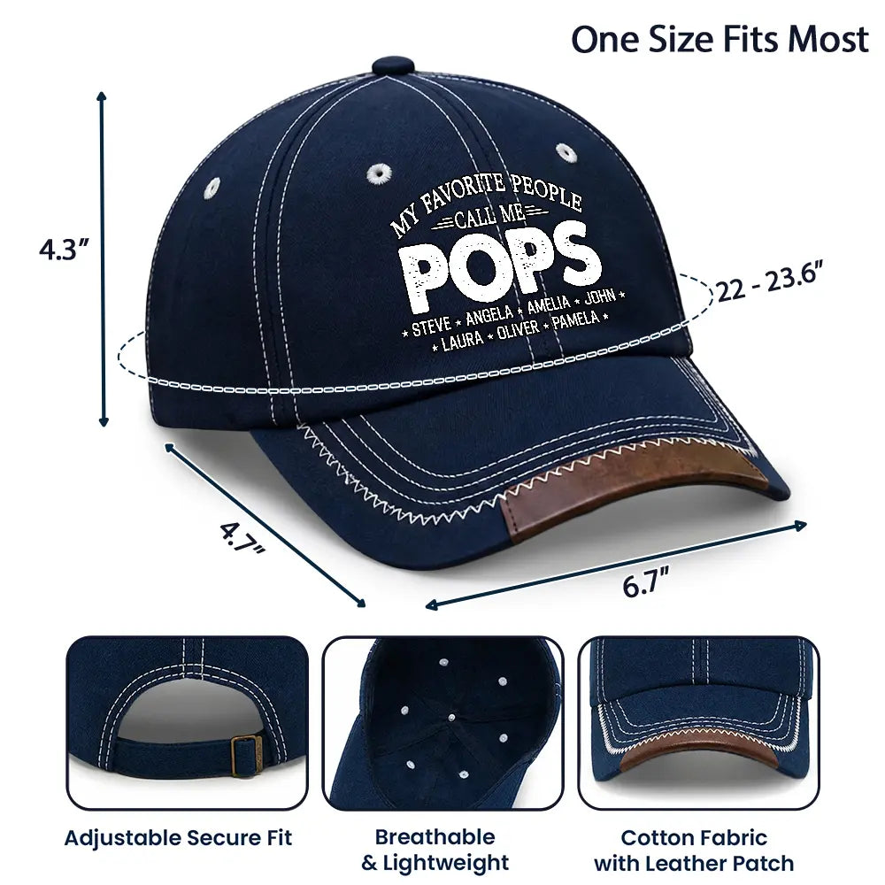 Stars & Stripes My Favorite People Call Me Papa Dad - Personalized Vintage Baseball Cap