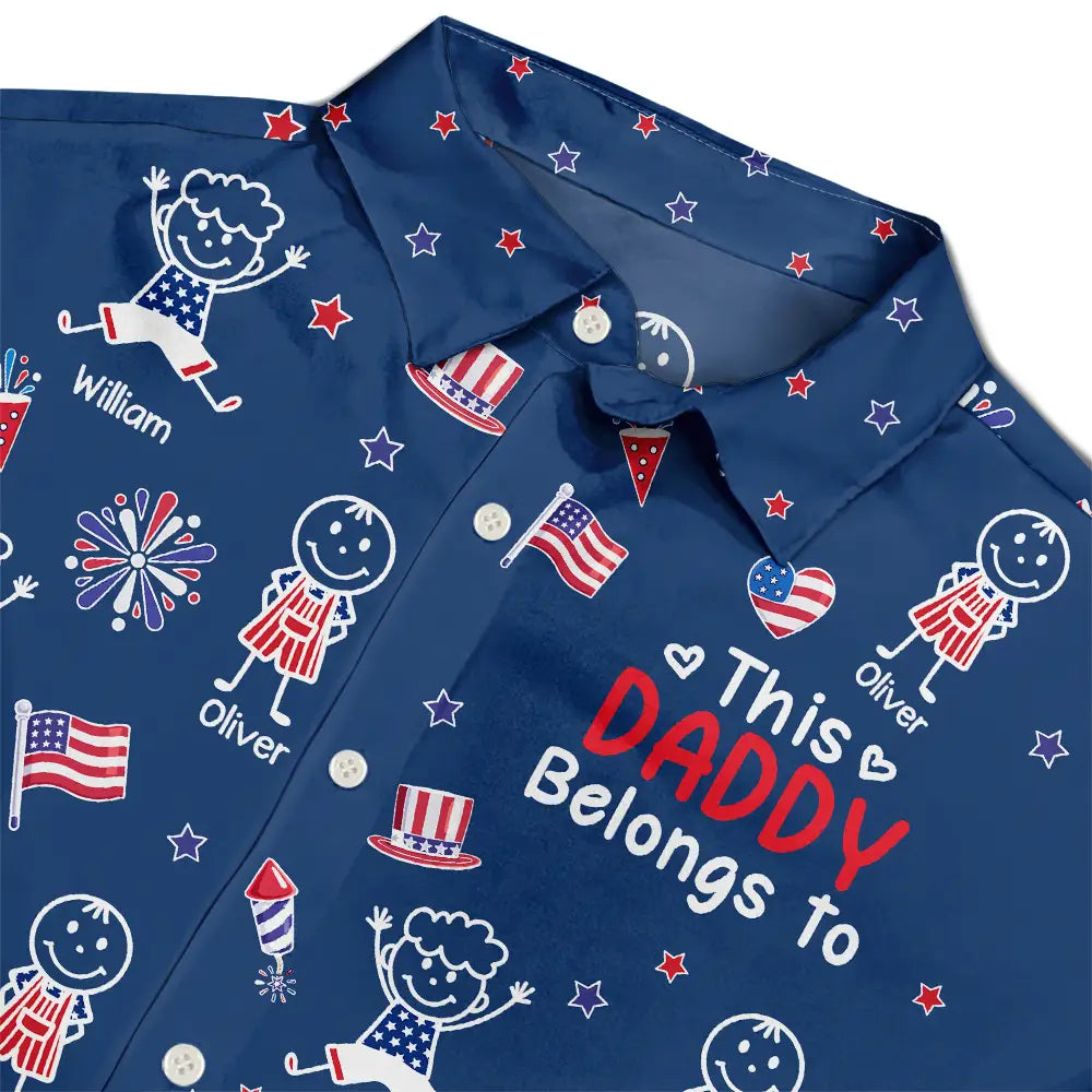 Stars & Stripes This Grandpa Belongs To Kids - Personalized Hawaiian Shirt