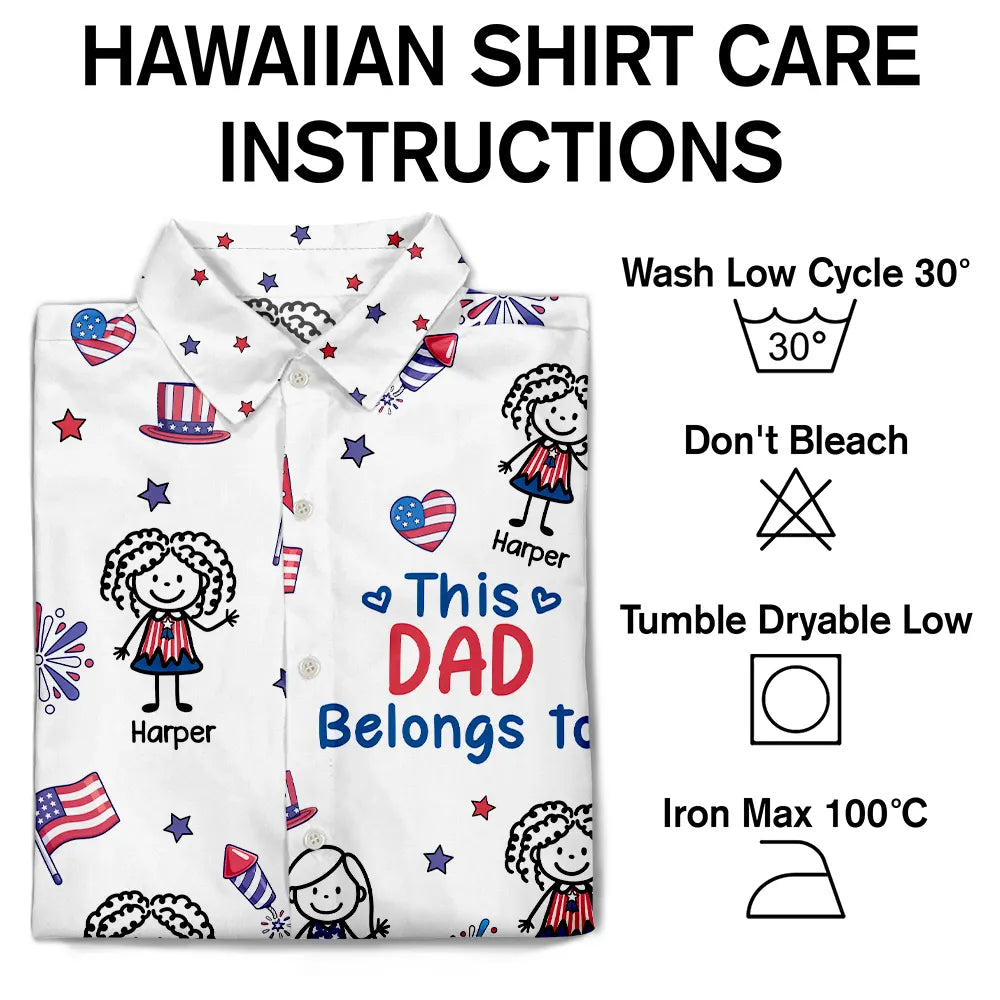 Stars & Stripes This Grandpa Belongs To Kids - Personalized Hawaiian Shirt
