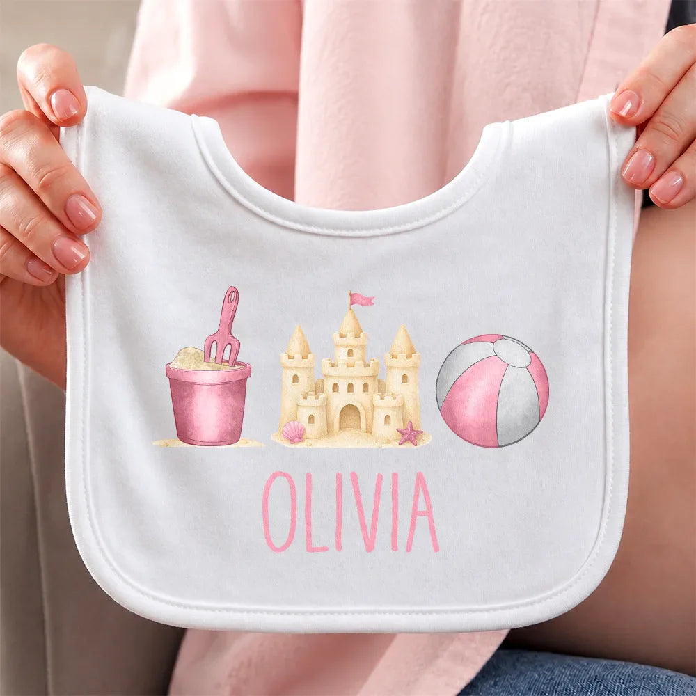 Summer Beach Toys Trio - Personalized Baby Bib