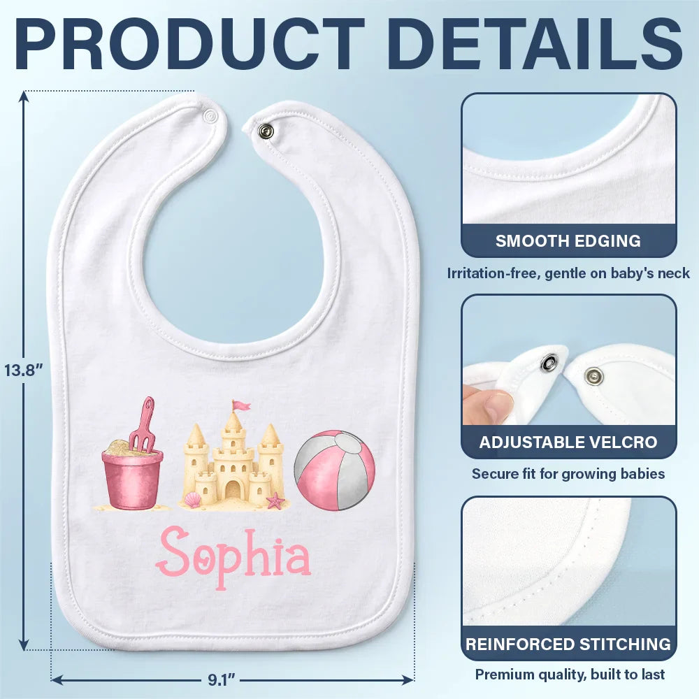Summer Beach Toys Trio - Personalized Baby Bib