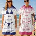 Summer Time Girls Besties Friends Trip - Personalized Hooded Poncho Towel