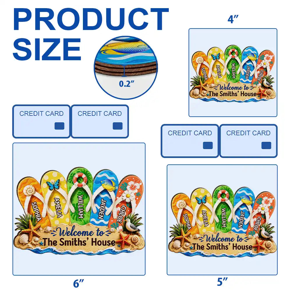 Summer Vibe Welcome To Our Family - Personalized Custom Shaped Wood Sign