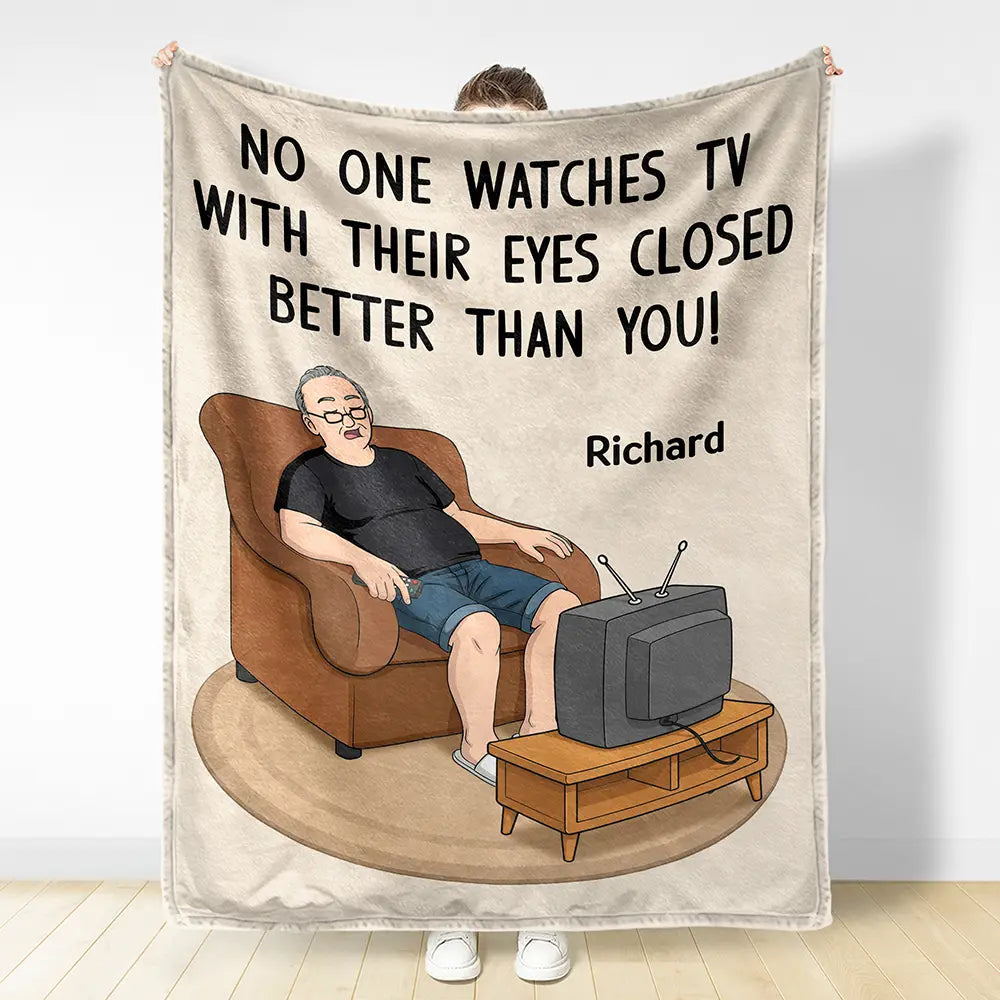 No One Watches TV With Their Eyes Closed Better Than You - Personalized Fleece Blanket, Sherpa Blanket
