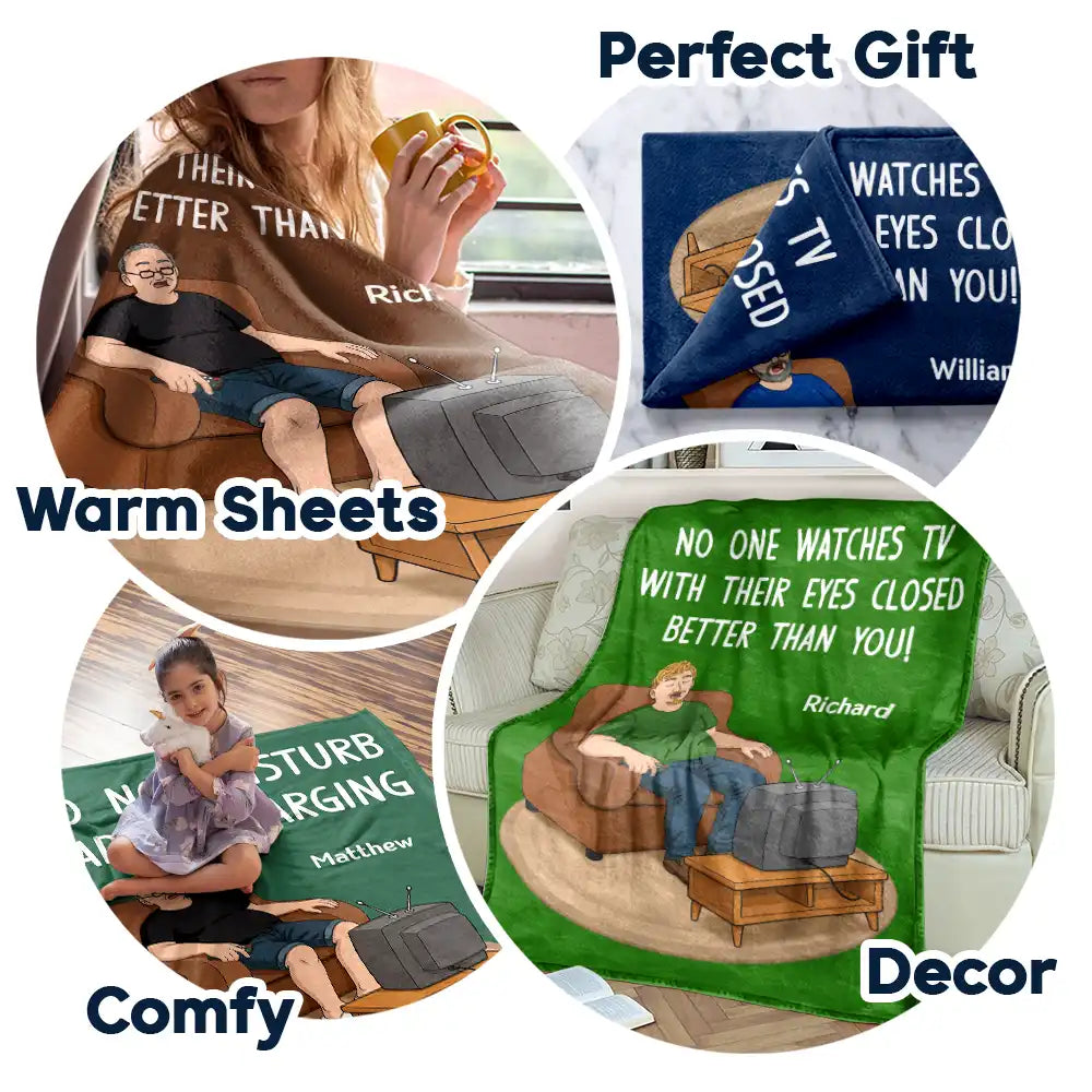 No One Watches TV With Their Eyes Closed Better Than You - Personalized Fleece Blanket, Sherpa Blanket