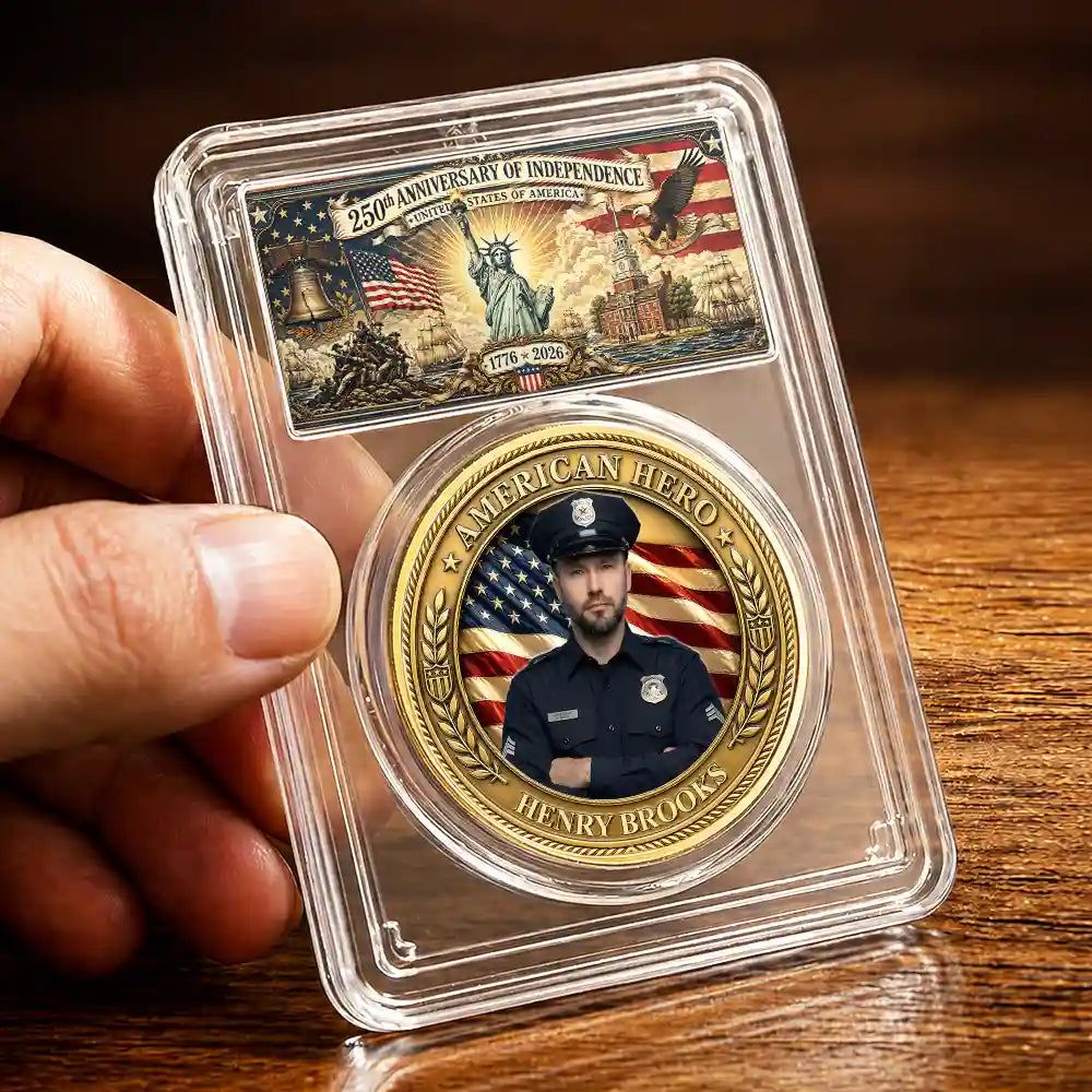Custom Photo American Hero Firefighter Police Nurse EMT - Personalized Commemorative Keepsake Coin