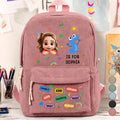 Monogram Back To School Kids Kind Capable Affirmations - Personalized Corduroy Backpack