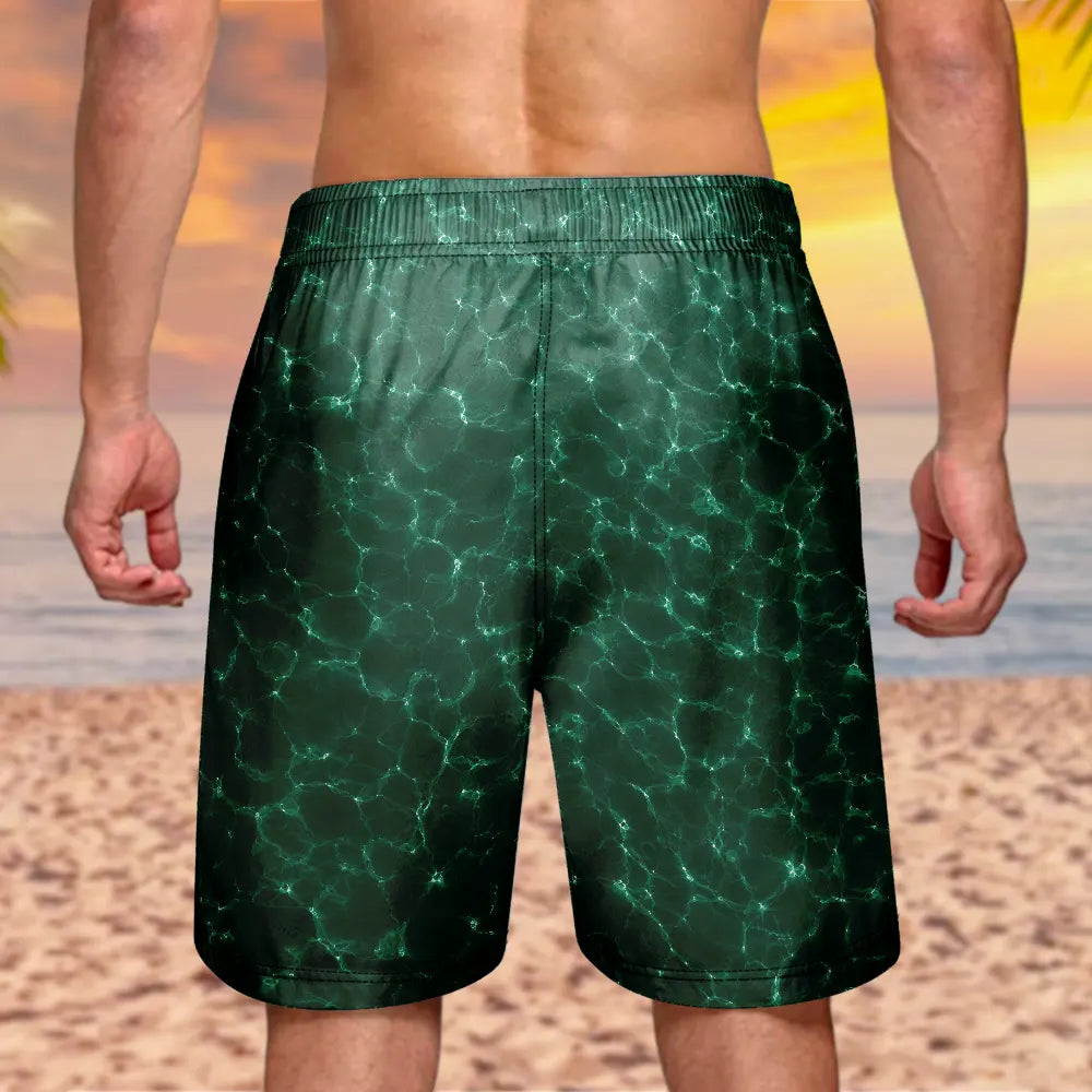 Reel Cool Dad Grandpa - Personalized Unisex Beach Shorts
