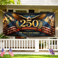Metal Effect Patriotic Eagle 250th Anniversary - Personalized Horizontal Banner