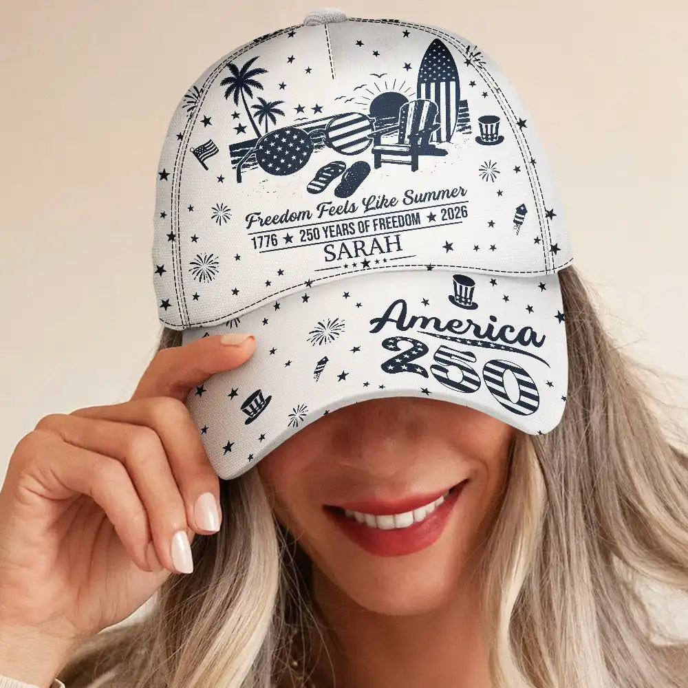 America 250 Freedom Feels Like Summer - Personalized Classic Cap