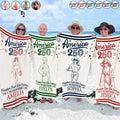 Custom Photo Pencil Sketch America 250 Freedom Feels Like Summer - Personalized Beach Towel