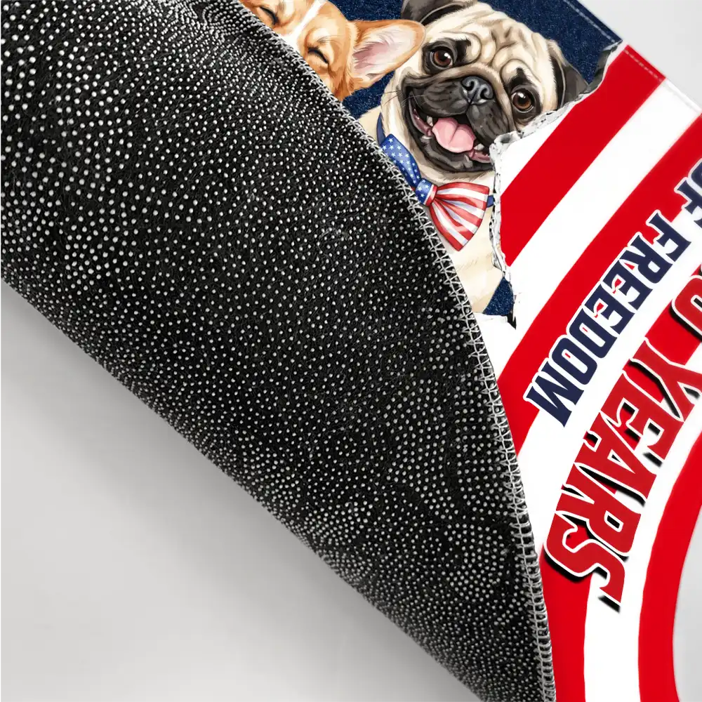 Custom Photo Watercolor With US Accessories Patriotic Dog Cat 250 Years Of Freedom - Personalized Doormat
