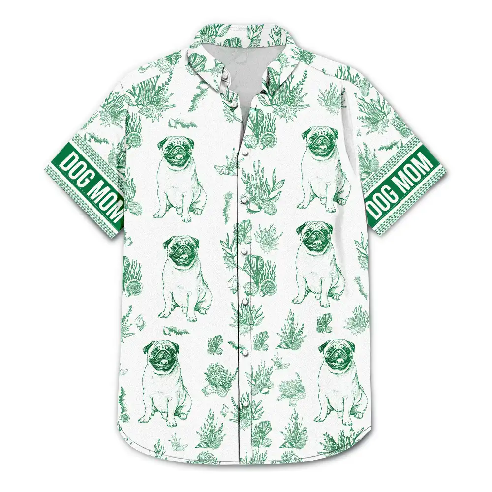 Custom Photo Pencil Sketch Portrait Pet Mom Pet Dad - Personalized Hawaiian Shirt