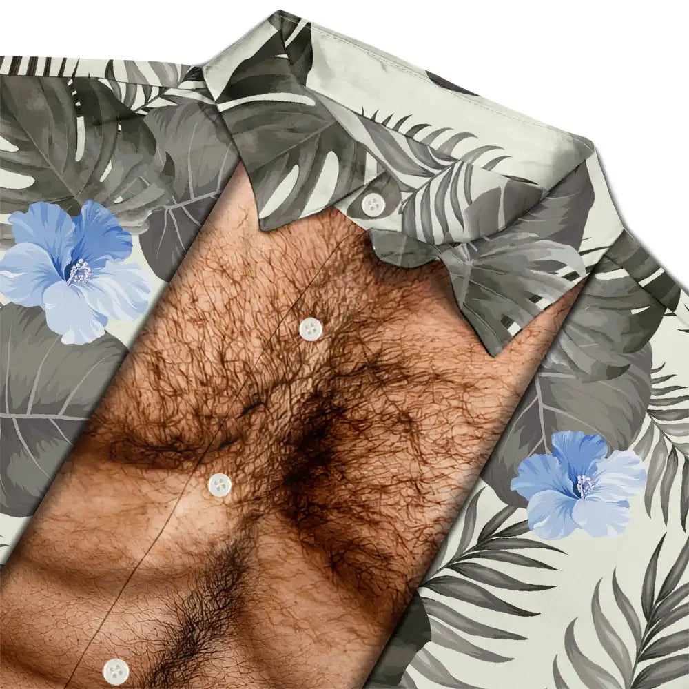 Funny Hairy Muscle Body Summer Vibe - Personalized Hawaiian Shirt