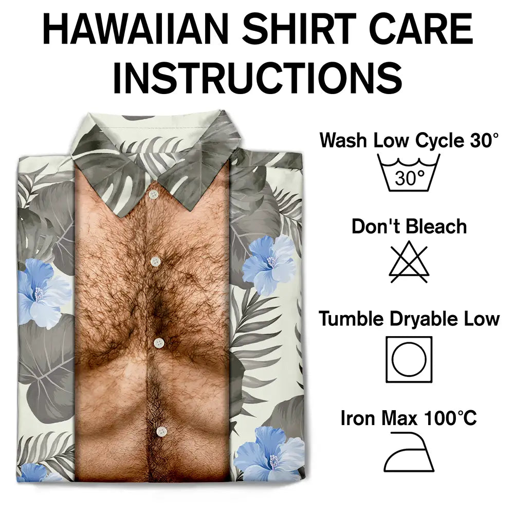 Funny Hairy Muscle Body Summer Vibe - Personalized Hawaiian Shirt
