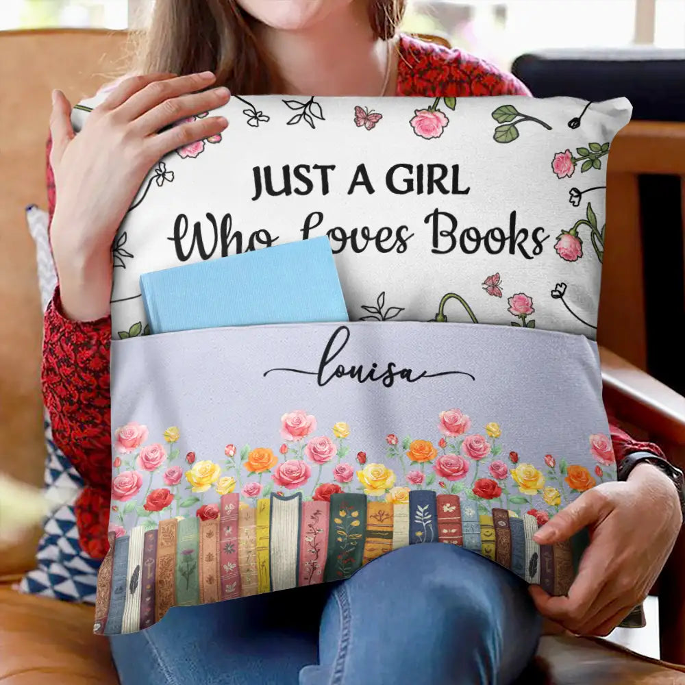 This Is My Book Reading Pillow Birth Flowers - Personalized Pocket Pillow