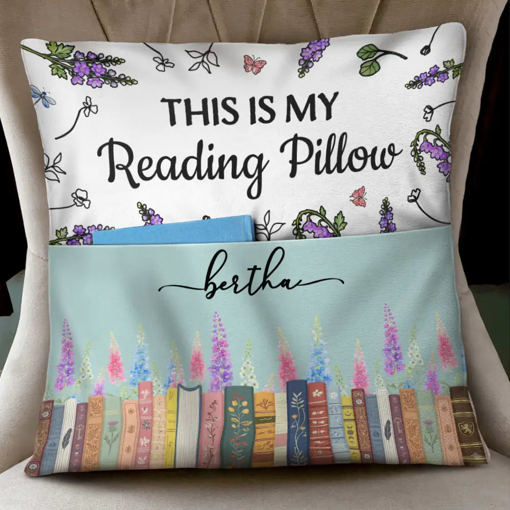 This Is My Book Reading Pillow Birth Flowers - Personalized Pocket Pillow