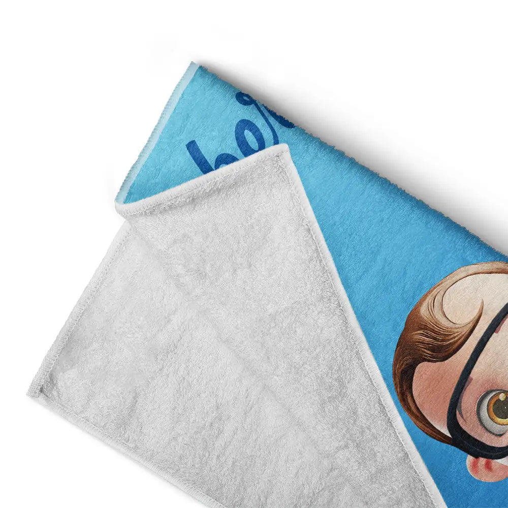 Scuba Diving Lovely Kid Ocean Theme - Personalized Beach Towel