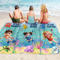 Scuba Diving Kid With Name - Personalized Beach Towel