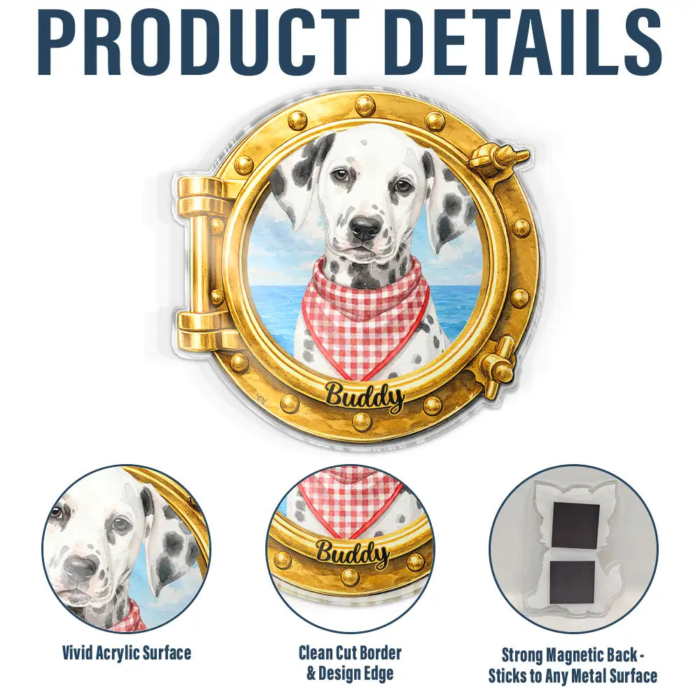 Custom Photo Watercolor Pet With Summer Accessories Pet Portrait - Personalized Acrylic Magnet