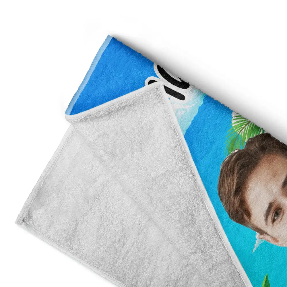 Custom Photo 3D Swimsuit Funny On Beach - Personalized Beach Towel