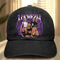 Custom Photo Collage Bootleg Portrait For Couple Bestie Family - Personalized Vintage Washed Denim Cap
