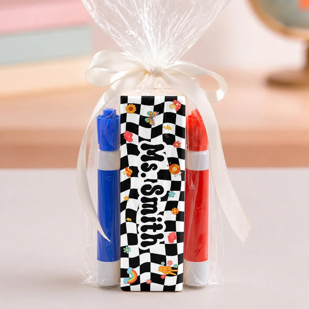 Teach Love Inspire Custom Teacher's Name - Personalized Whiteboard Eraser & Marker Set
