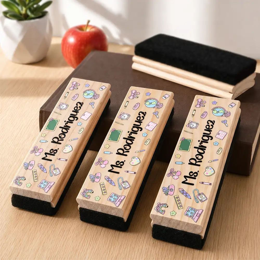 Teach Love Inspire Custom Teacher's Name - Personalized Whiteboard Eraser & Marker Set