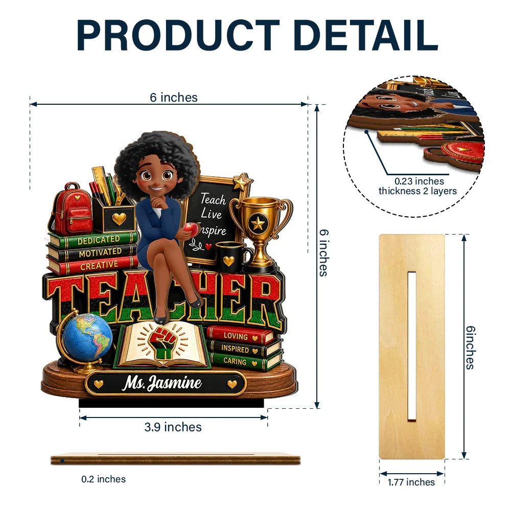 Teacher Is Dedicated Motivated And Loving - Personalized Custom Shaped 2-Layered Wooden Plaque