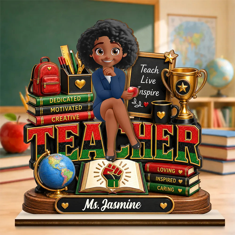 Teacher Is Dedicated Motivated And Loving - Personalized Custom Shaped 2-Layered Wooden Plaque