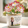 Thank You Teacher For Helping Me Grow - Personalized Glass Flower Plant Pot