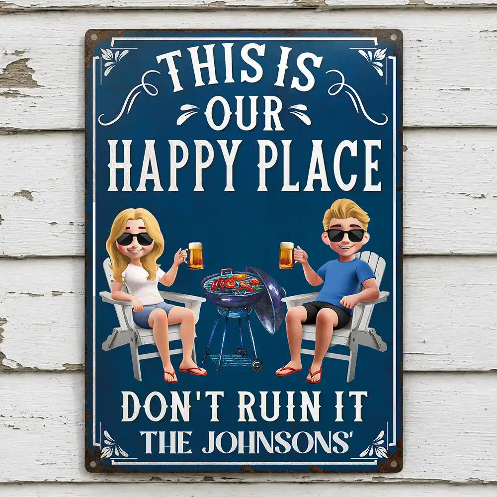This Is My Happy Place - Personalized Classic Metal Signs