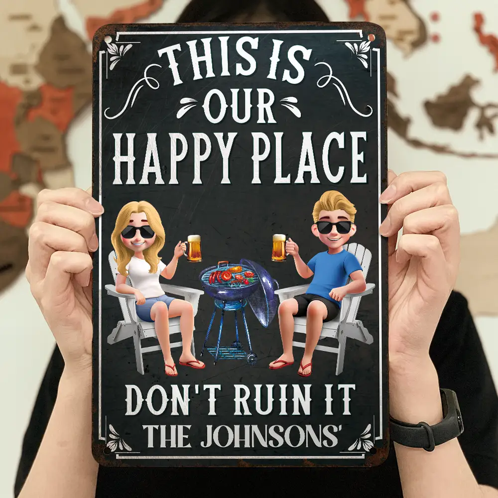 This Is My Happy Place - Personalized Classic Metal Signs