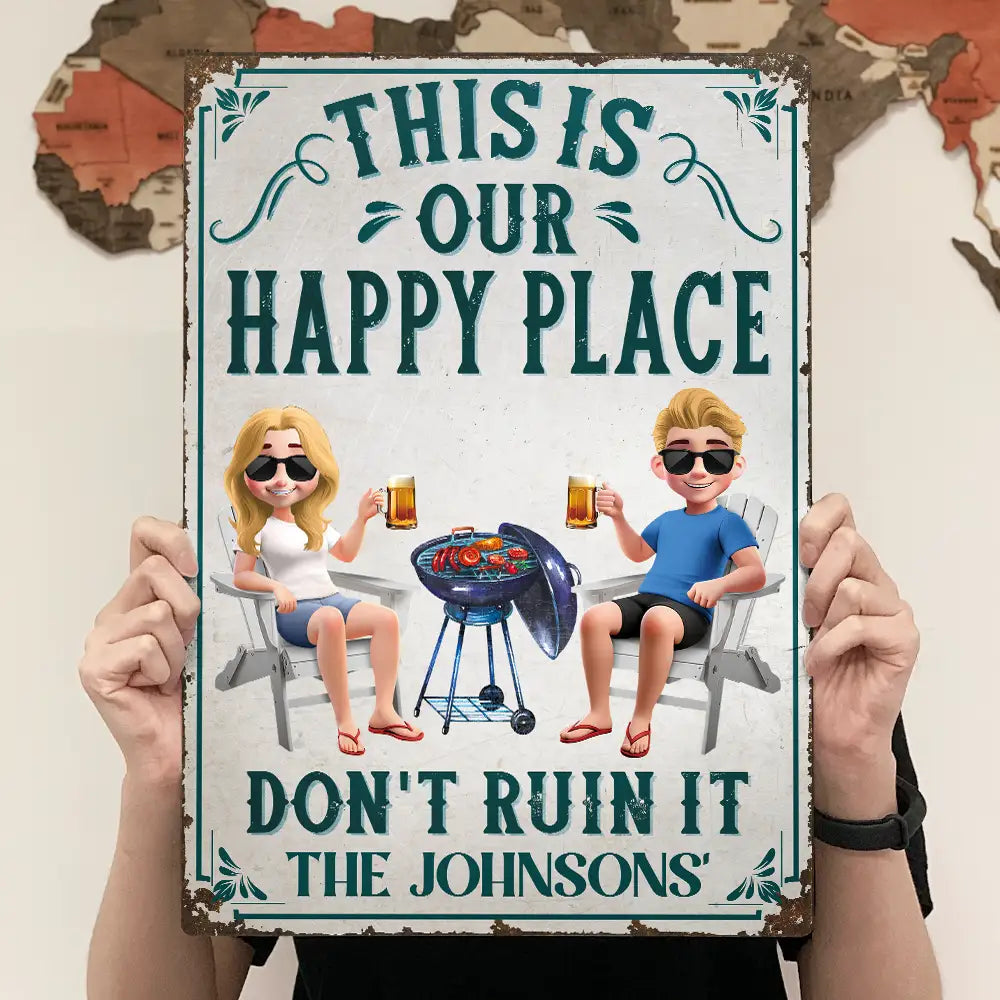 This Is My Happy Place - Personalized Classic Metal Signs