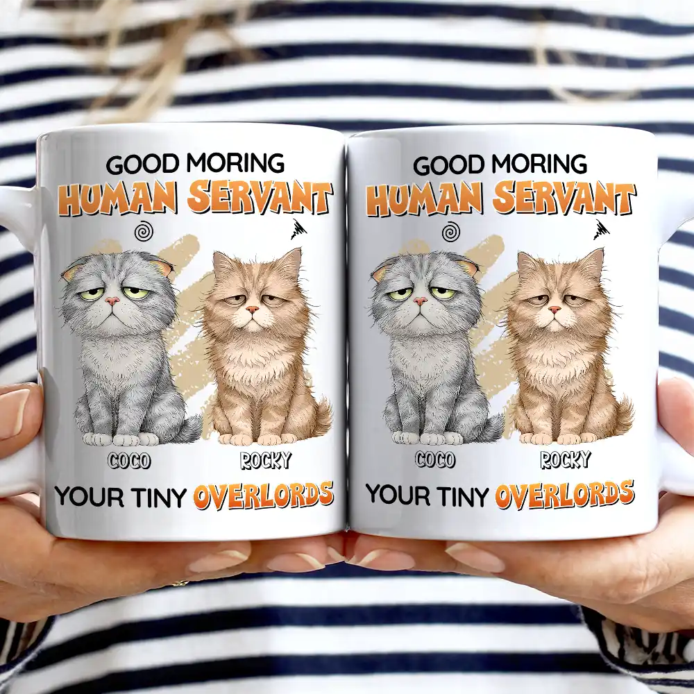 Tired Cat Your Tiny Overlord - Personalized Mug