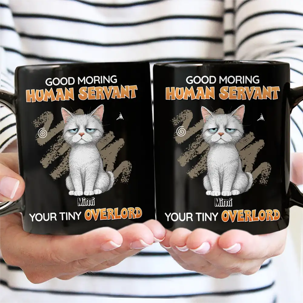 Tired Cat Your Tiny Overlord - Personalized Mug
