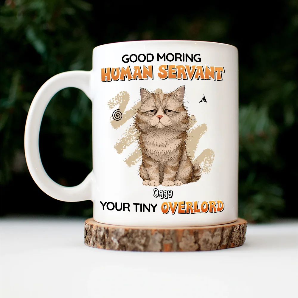 Tired Cat Your Tiny Overlord - Personalized Mug