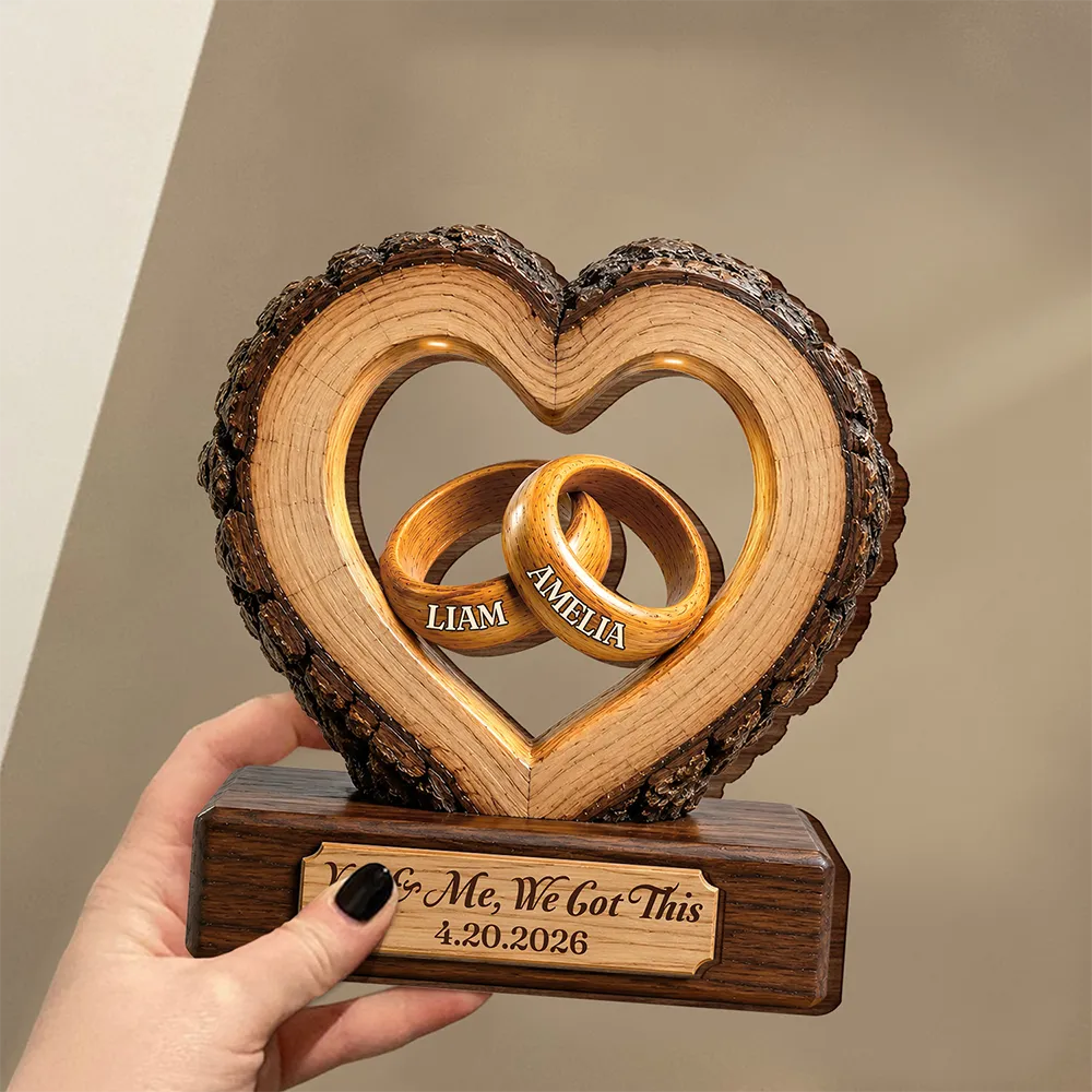 Together Forever Couple Anniversary - Personalized Custom Shaped Wooden Plaque