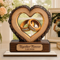 Together Forever Couple Anniversary - Personalized Custom Shaped Wooden Plaque