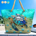 Turtle Mom Grandma Ocean Theme - Personalized Beach Bag