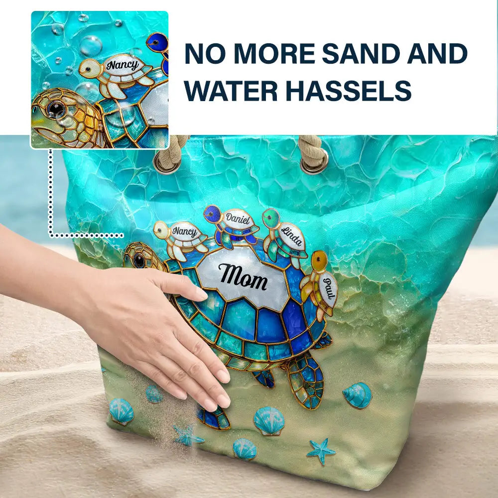 Turtle Mom Grandma Ocean Theme - Personalized Beach Bag