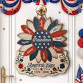 US Flag Grandma Sunflower 250th Anniversary - Personalized Custom Shaped Wood Sign