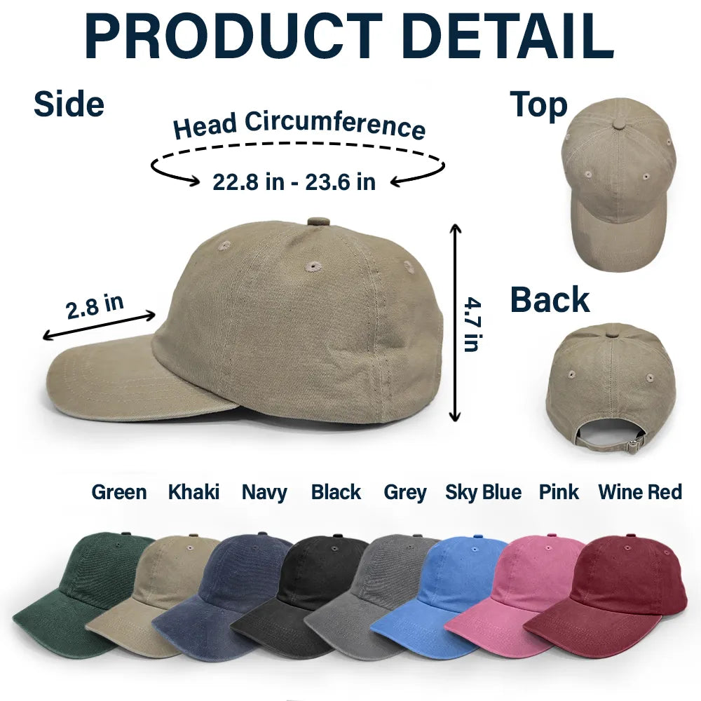 Custom Photo It's Not A Dad Bod Father Figure Faux Embroidery Effect - Personalized Vintage Washed Denim Cap